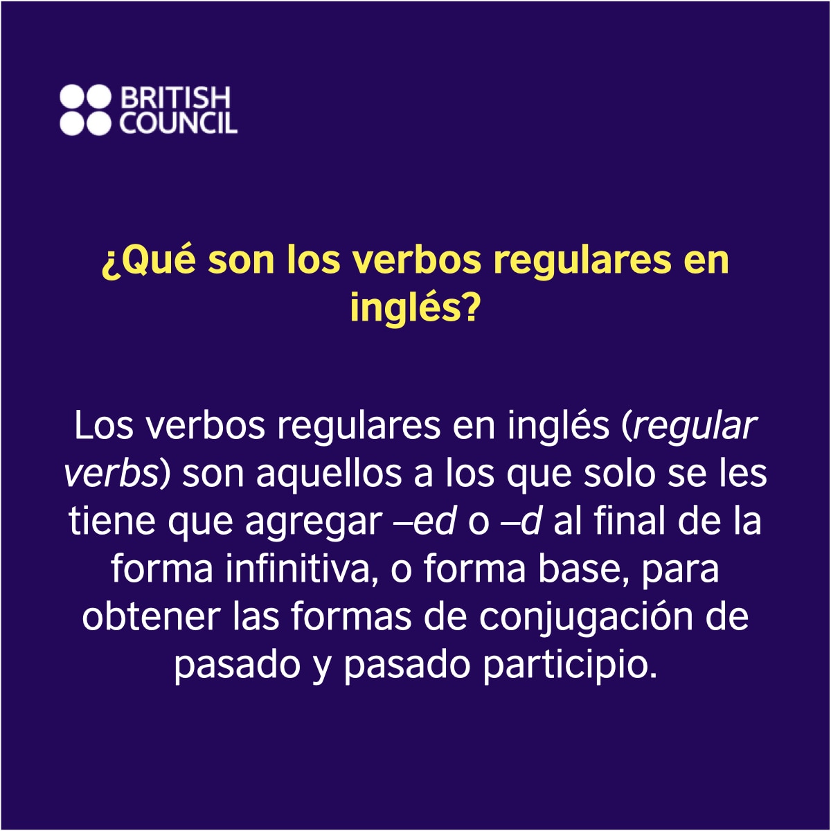 Verbos en inglés: regulares e irregulares con significado